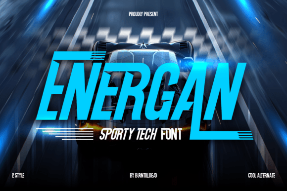Energan: A Condensed Sporty Tech Font for Dynamic Designs